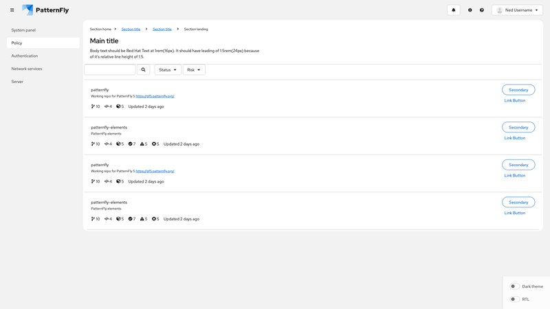 Primary-detail full page screenshot