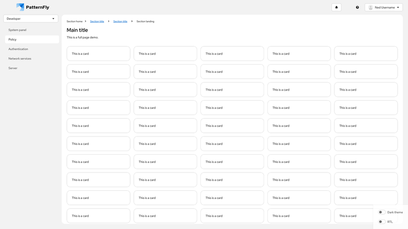 Context selector/perspective switcher in sidebar screenshot