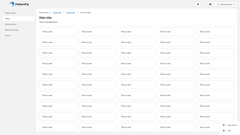 Sticky section group screenshot