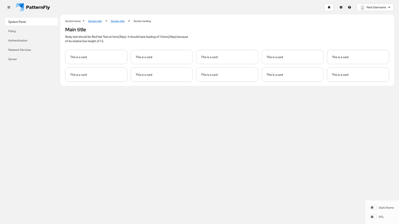 Default nav screenshot