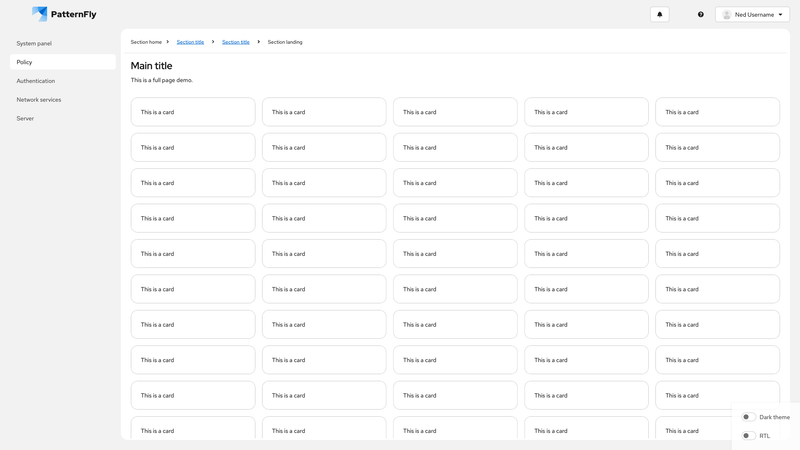 Sticky section breadcrumb (with breakpoints) screenshot