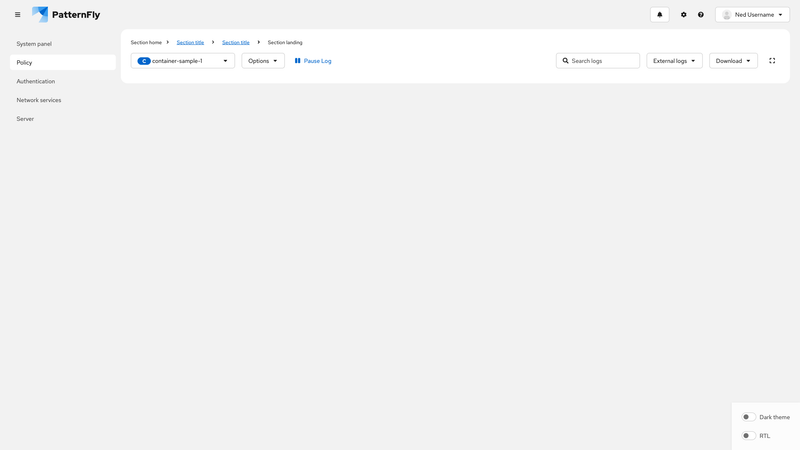 Console log viewer toolbar demo screenshot