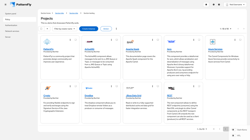Primary-detail card view screenshot