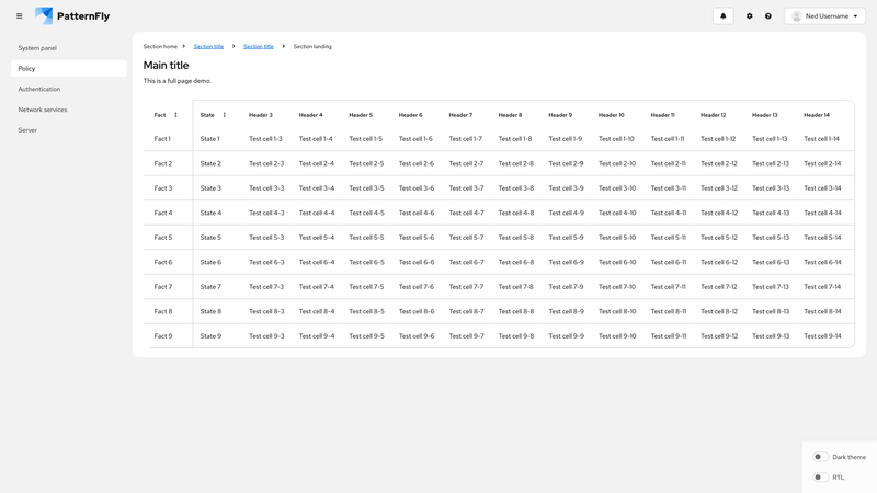 Sticky first column screenshot