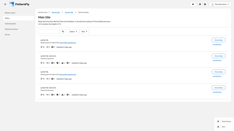 Primary-detail content padding screenshot