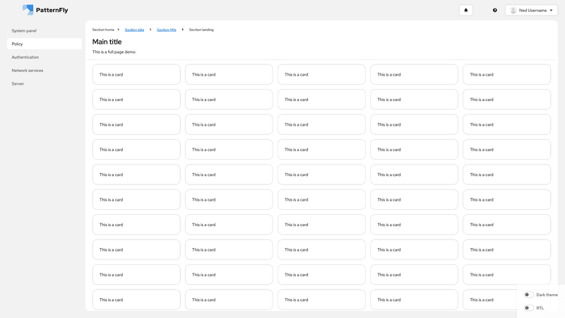 Sticky section group screenshot